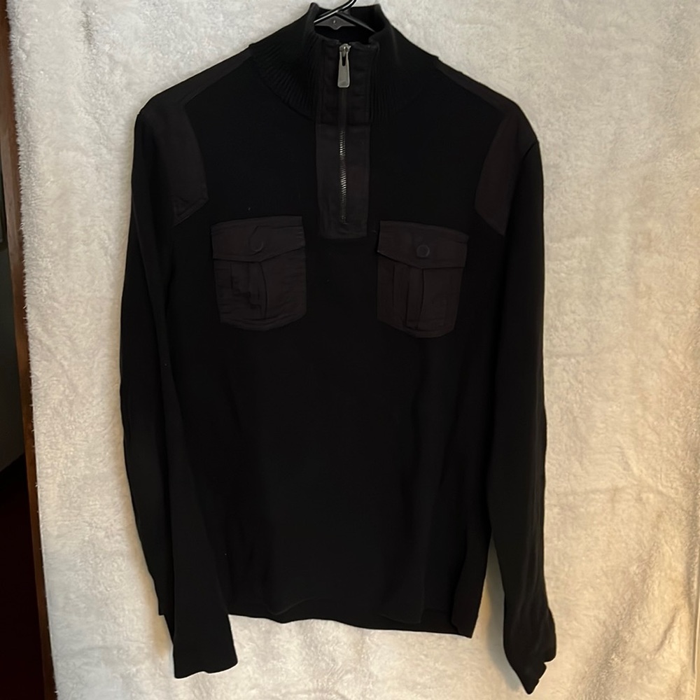 Black Calvin Klein quarter zip sweater